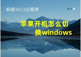 苹果开机怎么切换windows