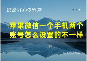 苹果微信一个手机两个账号怎么设置的不一样