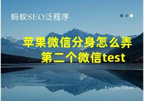 苹果微信分身怎么弄第二个微信test