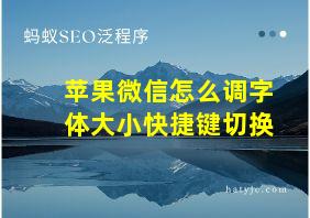 苹果微信怎么调字体大小快捷键切换