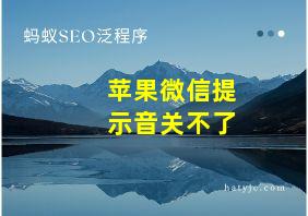 苹果微信提示音关不了