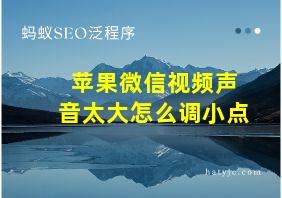 苹果微信视频声音太大怎么调小点