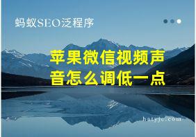 苹果微信视频声音怎么调低一点