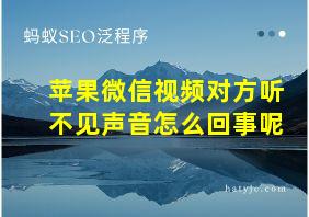 苹果微信视频对方听不见声音怎么回事呢