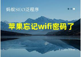 苹果忘记wifi密码了