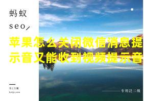 苹果怎么关闭微信消息提示音又能收到视频提示音