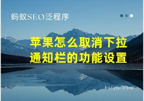 苹果怎么取消下拉通知栏的功能设置