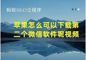 苹果怎么可以下载第二个微信软件呢视频