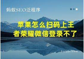 苹果怎么扫码上王者荣耀微信登录不了