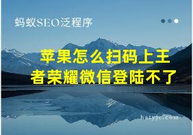 苹果怎么扫码上王者荣耀微信登陆不了