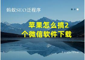 苹果怎么搞2个微信软件下载