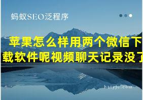 苹果怎么样用两个微信下载软件呢视频聊天记录没了