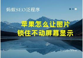 苹果怎么让图片锁住不动屏幕显示