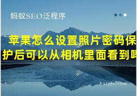 苹果怎么设置照片密码保护后可以从相机里面看到吗