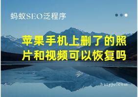 苹果手机上删了的照片和视频可以恢复吗