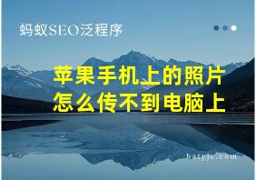 苹果手机上的照片怎么传不到电脑上