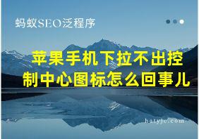 苹果手机下拉不出控制中心图标怎么回事儿