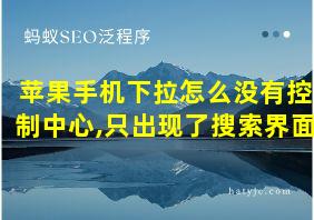 苹果手机下拉怎么没有控制中心,只出现了搜索界面