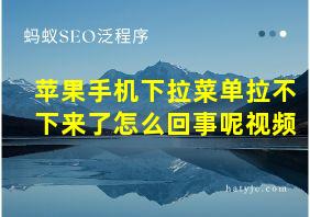 苹果手机下拉菜单拉不下来了怎么回事呢视频