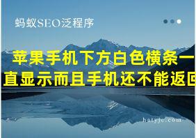 苹果手机下方白色横条一直显示而且手机还不能返回