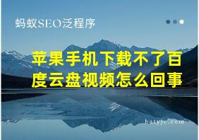 苹果手机下载不了百度云盘视频怎么回事