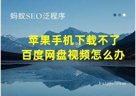 苹果手机下载不了百度网盘视频怎么办