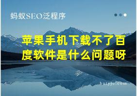 苹果手机下载不了百度软件是什么问题呀