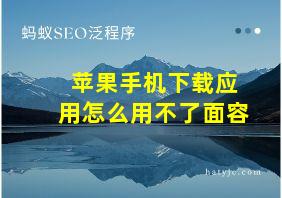 苹果手机下载应用怎么用不了面容