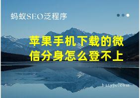 苹果手机下载的微信分身怎么登不上