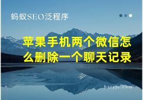 苹果手机两个微信怎么删除一个聊天记录