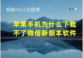 苹果手机为什么下载不了微信新版本软件