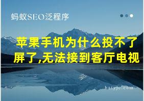 苹果手机为什么投不了屏了,无法接到客厅电视