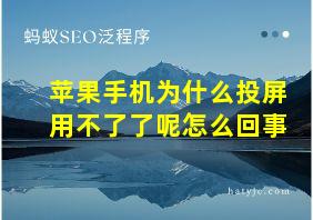 苹果手机为什么投屏用不了了呢怎么回事