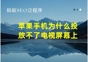 苹果手机为什么投放不了电视屏幕上