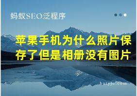 苹果手机为什么照片保存了但是相册没有图片