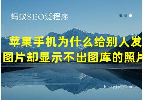 苹果手机为什么给别人发图片却显示不出图库的照片