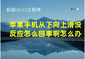 苹果手机从下向上滑没反应怎么回事啊怎么办