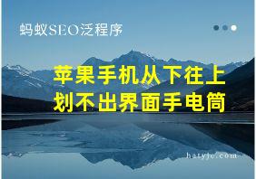 苹果手机从下往上划不出界面手电筒