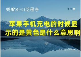 苹果手机充电的时候显示的是黄色是什么意思啊