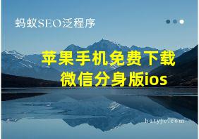 苹果手机免费下载微信分身版ios