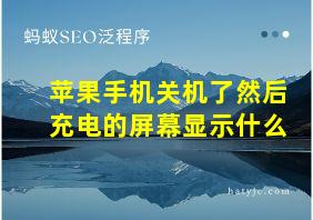 苹果手机关机了然后充电的屏幕显示什么