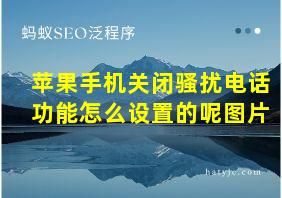 苹果手机关闭骚扰电话功能怎么设置的呢图片