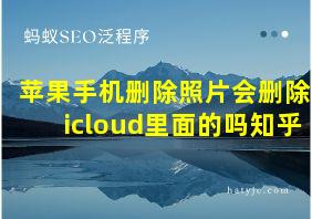 苹果手机删除照片会删除icloud里面的吗知乎