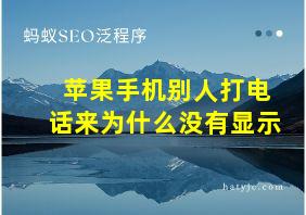 苹果手机别人打电话来为什么没有显示