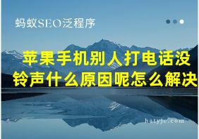 苹果手机别人打电话没铃声什么原因呢怎么解决