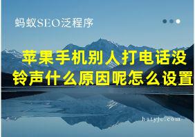 苹果手机别人打电话没铃声什么原因呢怎么设置