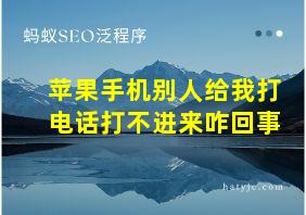 苹果手机别人给我打电话打不进来咋回事