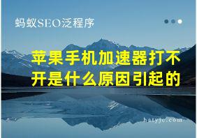 苹果手机加速器打不开是什么原因引起的