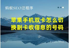 苹果手机双卡怎么切换副卡收信息的号码