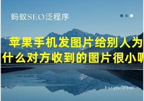 苹果手机发图片给别人为什么对方收到的图片很小呢